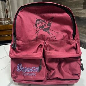 Sesame Street Burgundy Backpack Classic Design